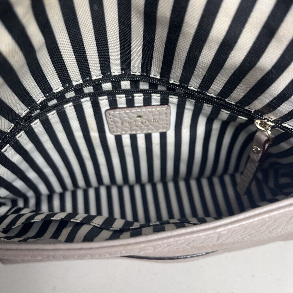 Kate Spade Leila Women's Grey Pebbled Leather Zip Crossbody Purse W/Tassel - Picture 7 of 16